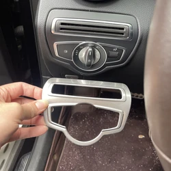 Car Style Headlight Switch Button Decorative Cover Interior Sticker for Mercedes Benz W205 C Class X253 GLC Car Accessories
