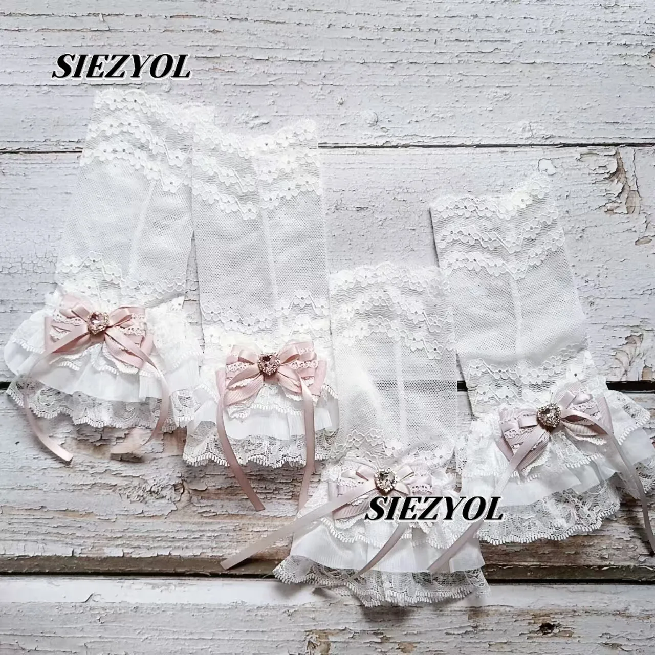 Lolita Lace Bow White Sleeves Japanese Style Sweet Cute Girls Versatile Fake Sleeves for Women Summer Kawaii Oversleeves