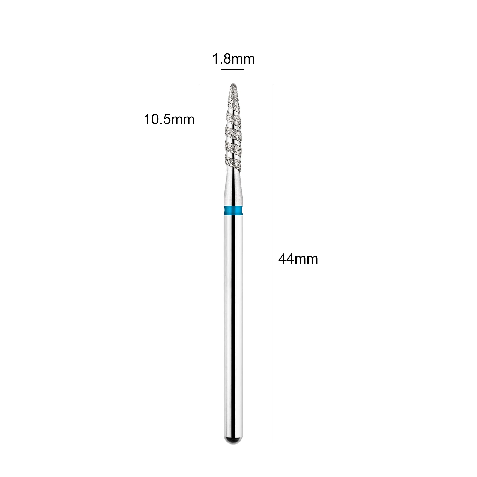 TP 2 szt. Płomień diamentowe wiertła do paznokci 3/32 "spiralne cząstki wiertło do Manicure do paznokci końcówki do szlifierki narzędzia do czyszczenia skórek