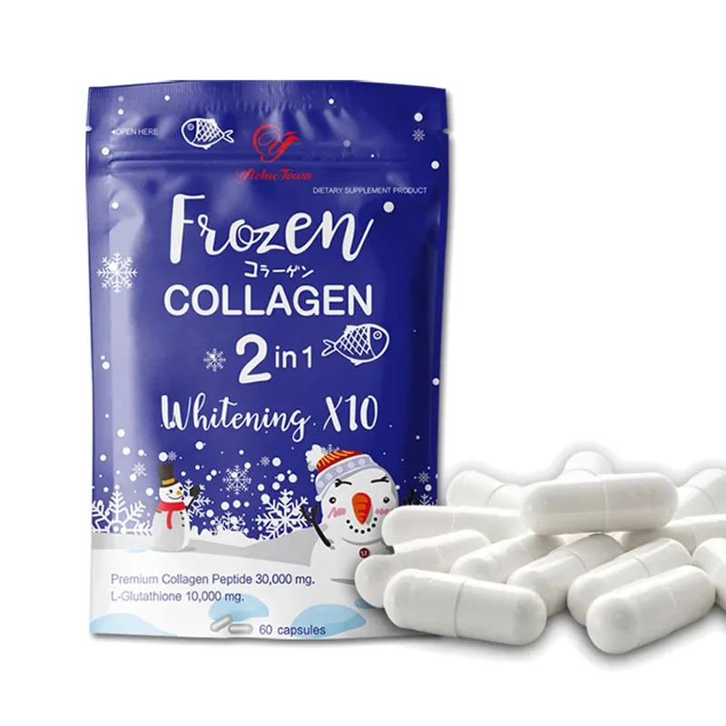 Frozen Collagen Peptide 2in1 Capsules Skin Beautifying Collagen Reduce Wrinkles supplements Open Pores 60 Pcs