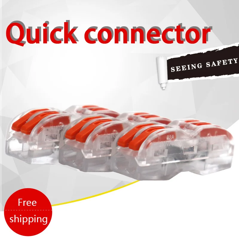 50-100pcs/lot Mini Quick Universal Wire Connector Transparent Set Conductor Terminal Block Solar Cable Connector Energy Saving