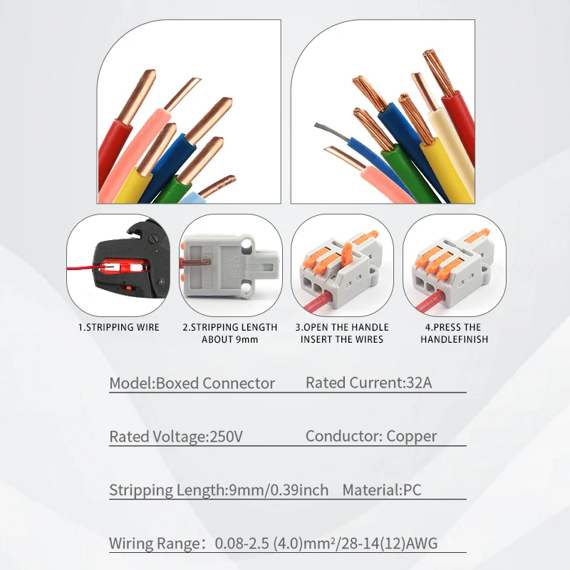 Box Mini Type Household Wire Terminals In-Line Wire Connectors Cables Multi-way Hybrid Connectors LED Light Cable Splices