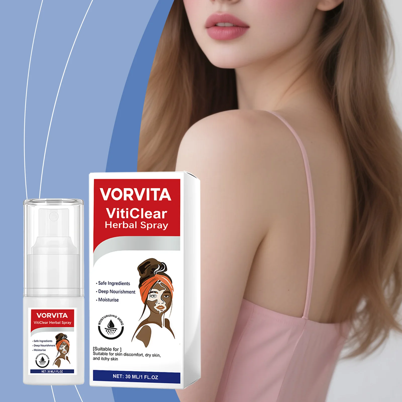 Spray Herbal, Cuidado Suave para la Piel del Cuerpo, Calmante, Refrescante, Hidratante y Confortable, Spray de Cuidado Diario con Fragancia Herbal Fresca