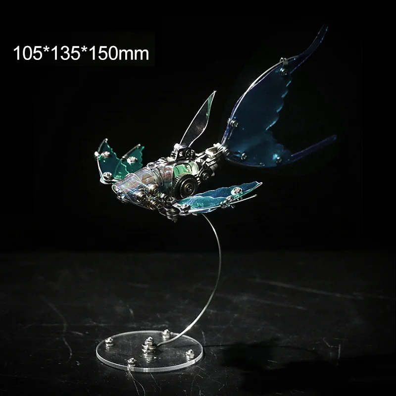 DIY Punk 3D Metal TPU Material Puzzle Machine Gear Mechanical Assembly Kit Marine Life Flying Fish Model Personalized Gift Toy