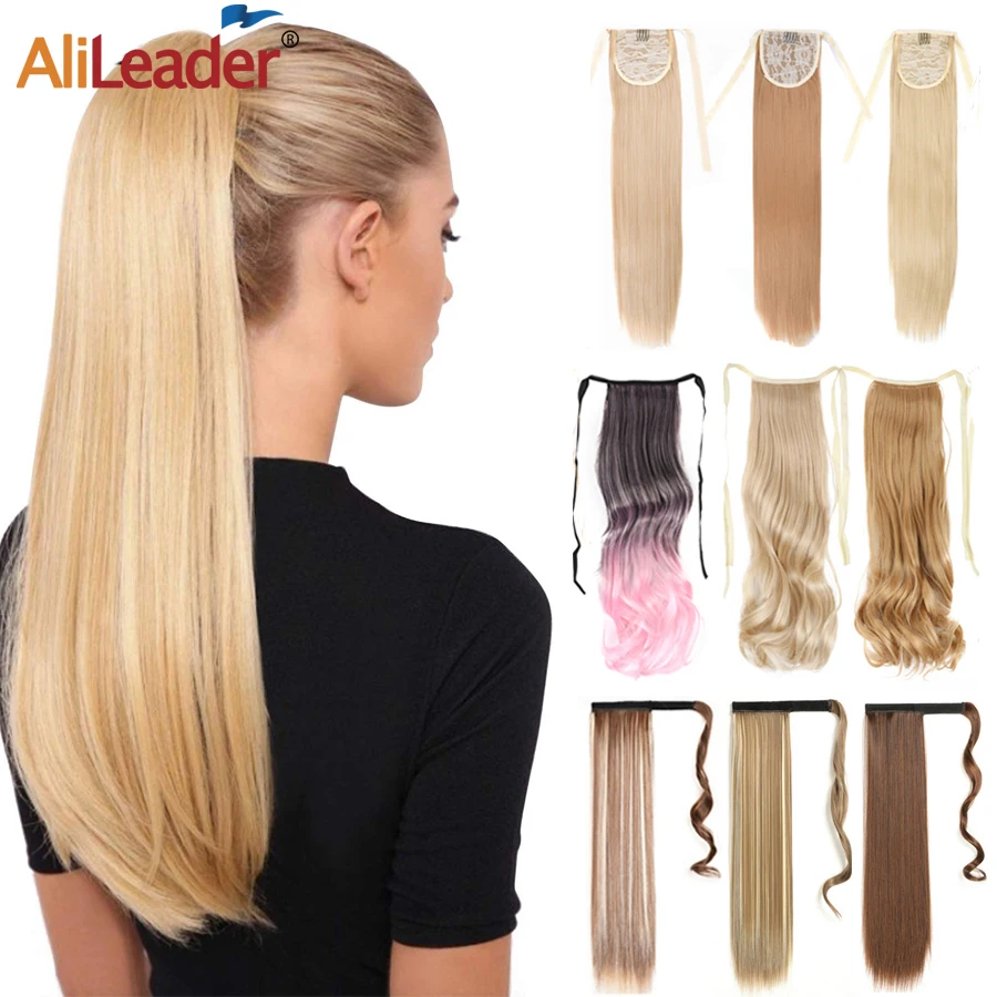 20Inch Gorgeous Ponytail Synthetic Curly Drawstring Ponytail Body Wave Horsetail Wrap Around Hair Extension Heat Resistant Fiber