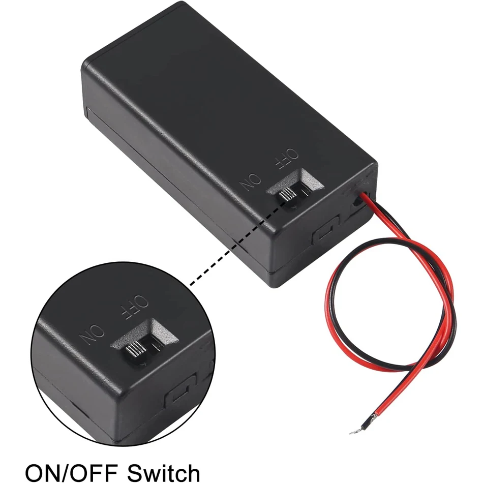 10Pcs 9V แบตเตอรี่ผู้ถือด้วยสวิทช์แบตเตอรี่9V พร้อมสวิทช์9V แบตเตอรี่ผู้ถือเก็บของที่ครอบกรณีผู้ถือ