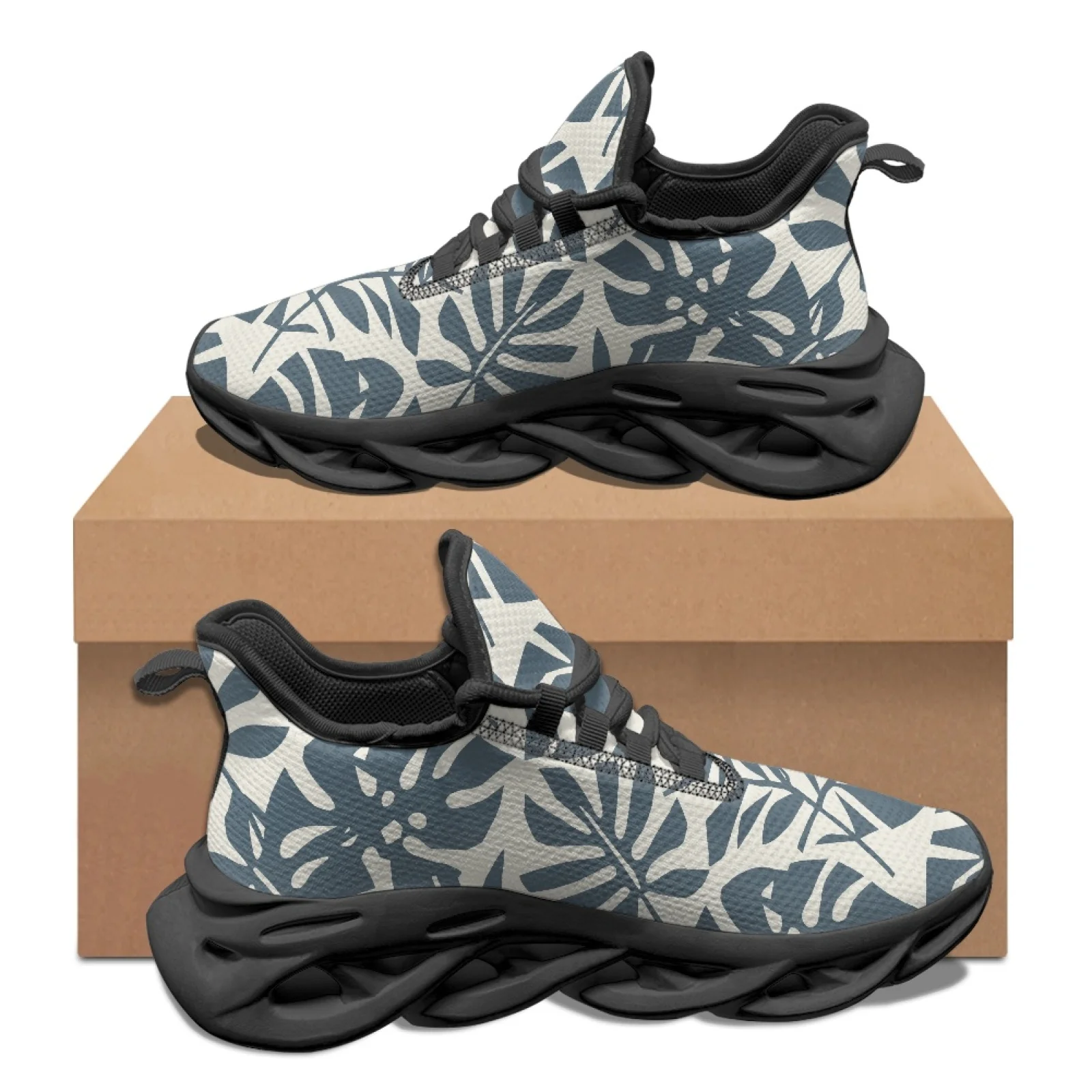 PENSTROLL Monstera Leaf Print Non Slip Athletic Sneakers for Unisex Mesh & EVA Running Shoes Men'S Athletic Sneakers