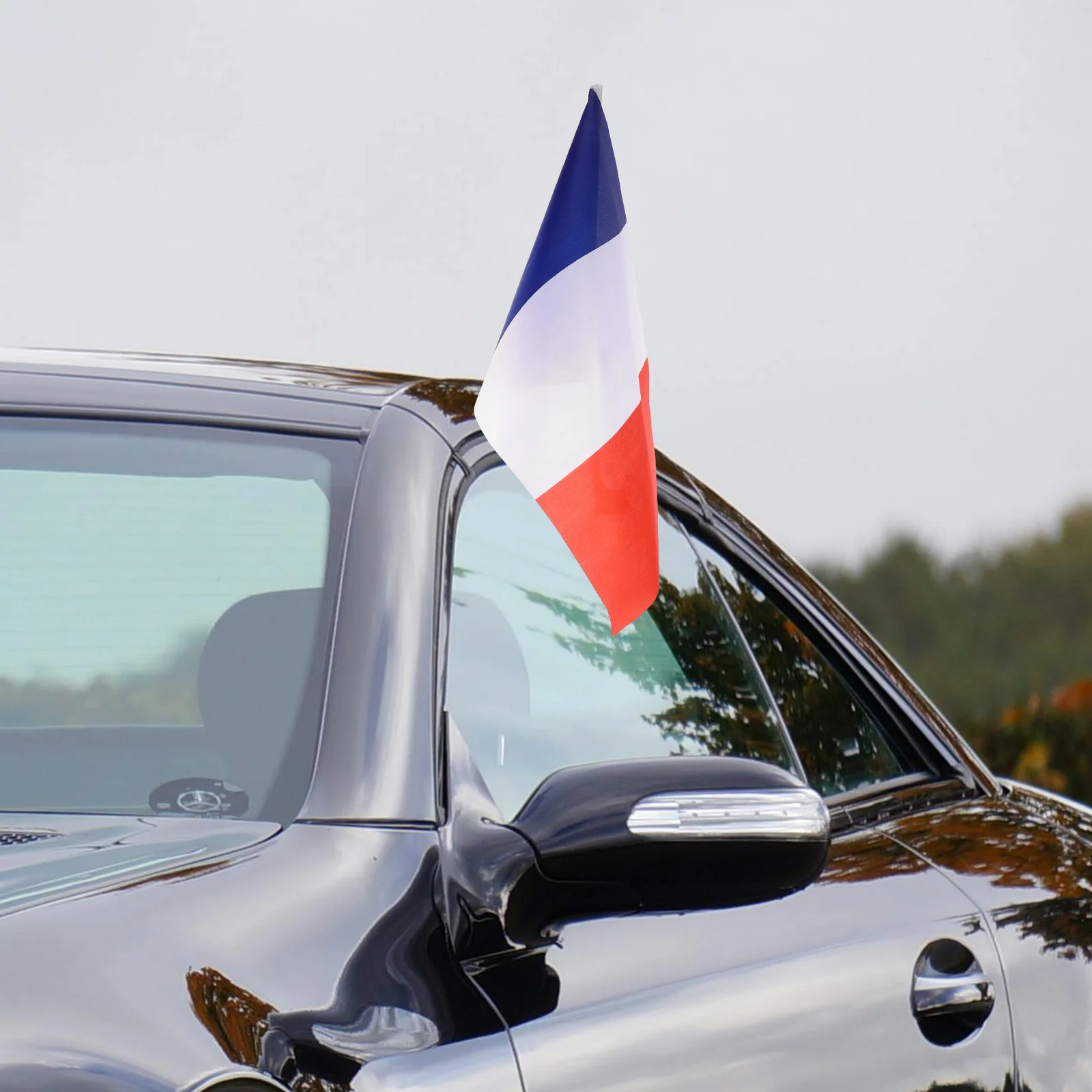 

2Pcs Car Flag Premium Workmanship Waterproof France Flag for Cars Decorative Car Accessories Portable Flags for Vehicle Display