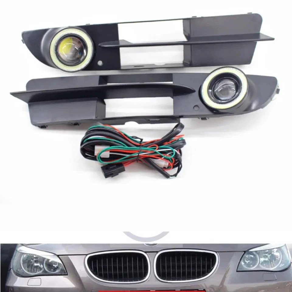 

Add lens fog lamp kit grille For BMW 5 Series E60 2004 2005 2006 2007