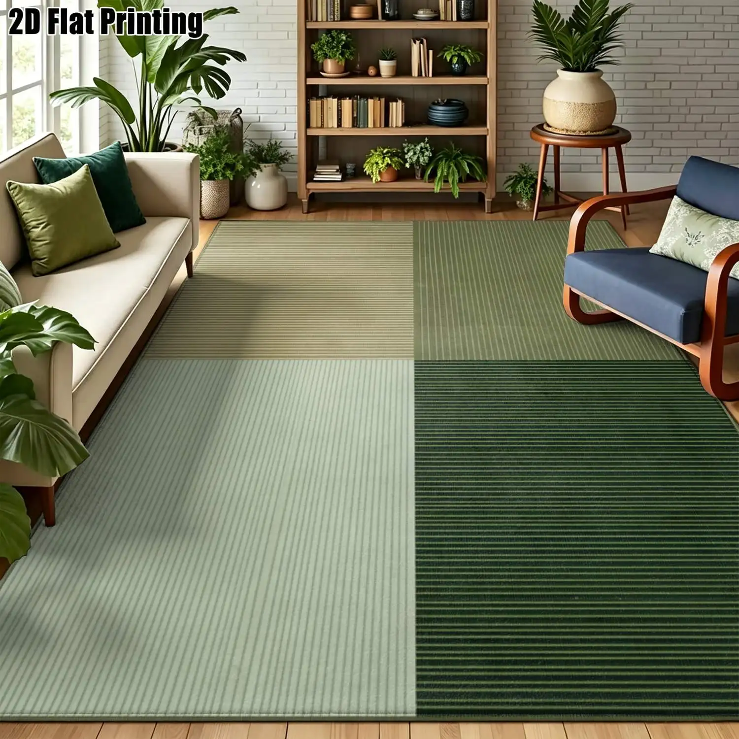 1Pc 2D Printed Carpet: 4-Color Striped Geometric Nordic/Instagram/Modern Minimalist/European Style Floor Mat, Home Decor, Multi-Size, Machine Washable, Suitable for Entrance, Dining Room, Foyer, Bedroom, Living Room
