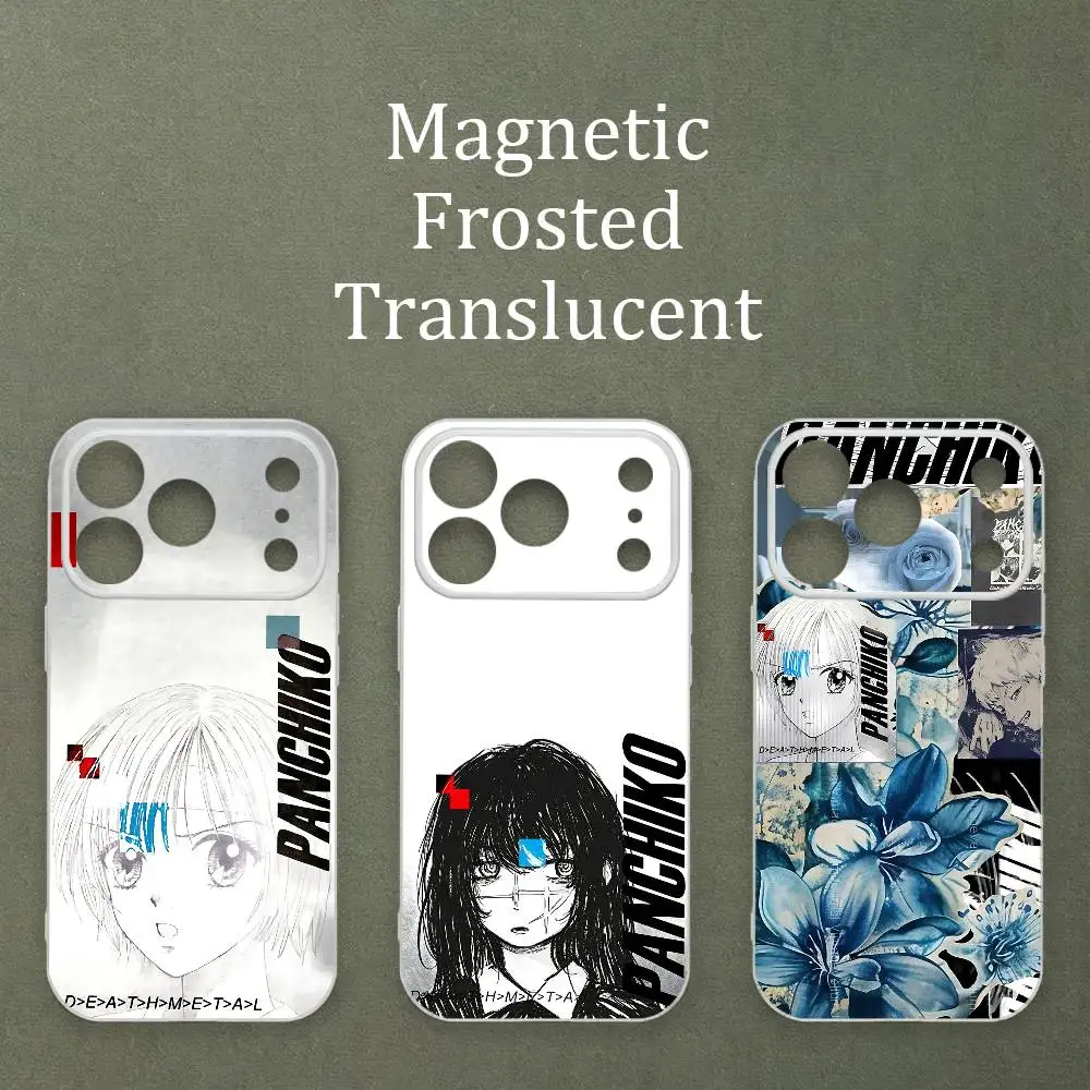 

P-Panchiko DEATHMETAL Printed Case For MagSafe Matte Frosted Semi Clear TPU For iPhone 15 17 16 11 12 14 13 Pro Max