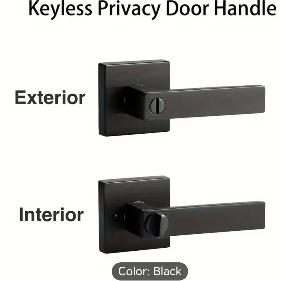 Матовые черные дверные ручки, внутренние дверные ручки без ключа, замки для дверных рычагов конфиденциальности для спальни, ванной комнаты
