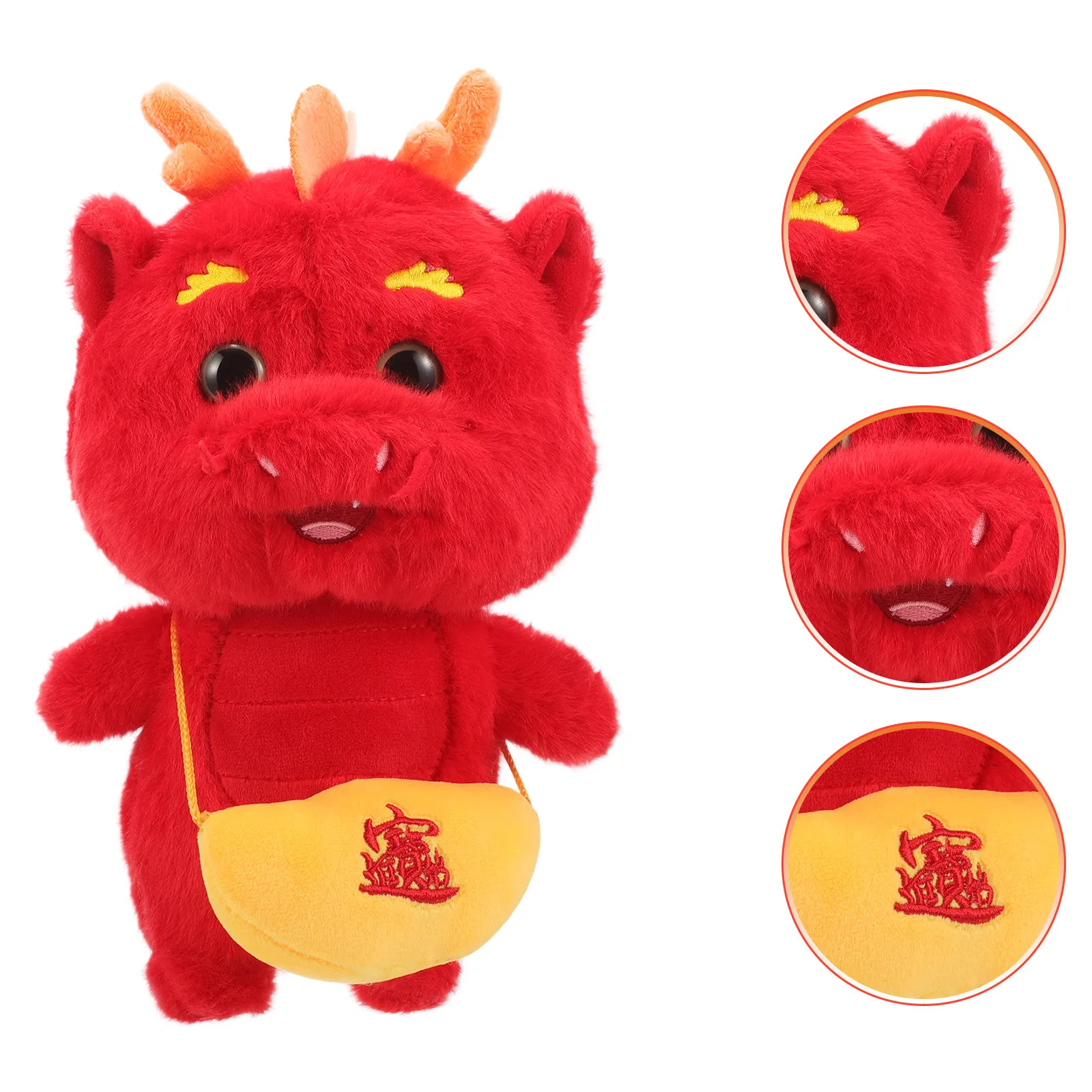 

2024 Year of The Dragon Mascot Stuffed Animal Soft Hugging Pillow Decorative Lunar New Year Gift Lucky Wealth Symbol Home Office