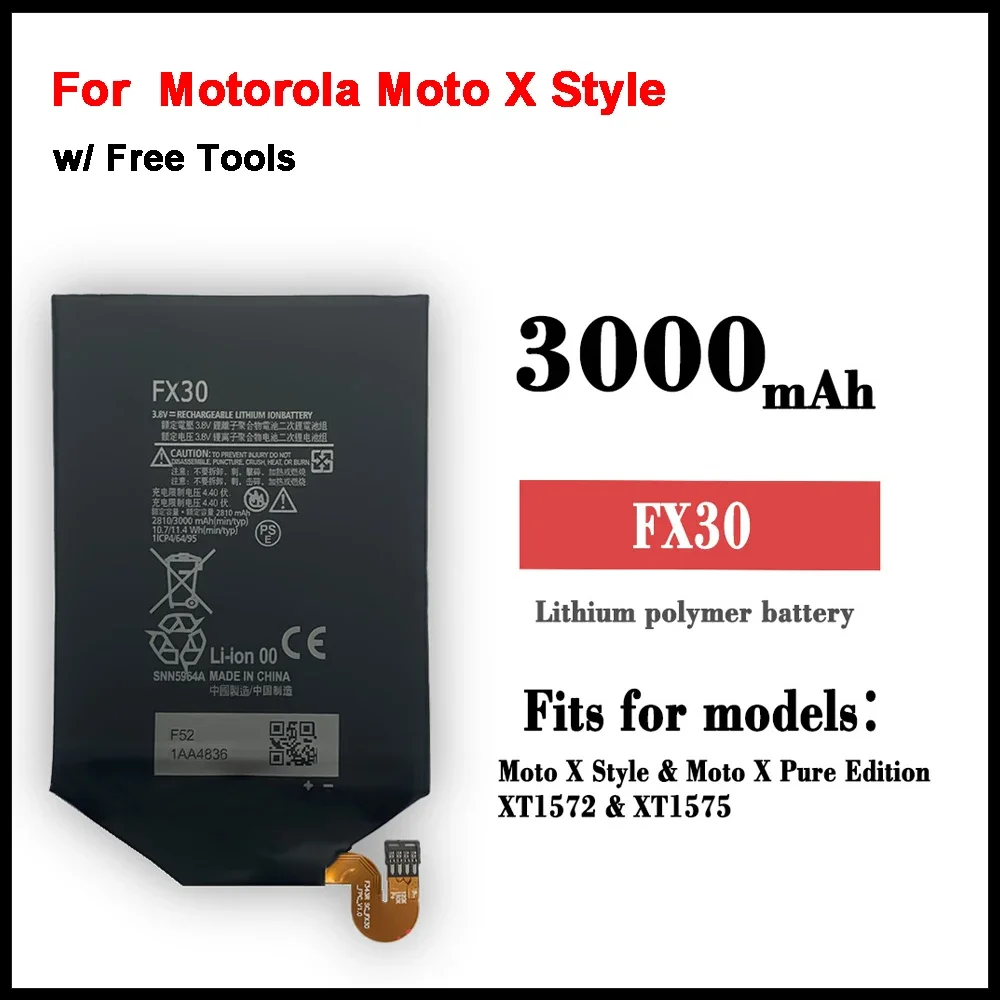 3000mAh FX30 Battery for Motorola Moto X Pure Edition X Style Pure X Style X+2 XT1570 XT1572 XT1575