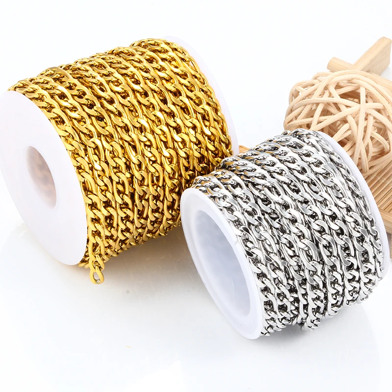 

Цепочка НК3: 1 из нержавеющей стали 3 мм 5 мм, ювелирные материалы, браслеты, ожерелья для женщин и мужчин, аксессуары для самостоятельного изготовления, принадлежности