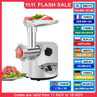 BioloMix Heavy Duty 3000W Max Powerful Electric Meat Grinder Home Sausage Stuffer Meat Mincer Food Processor