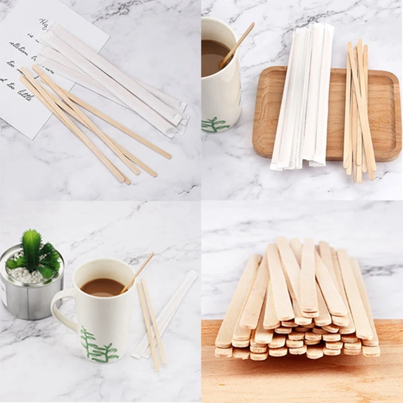 

Wood Coffee Stir Sticks 7.5Inch-100Pack Round End,Eco Friendly Stirrers For Hot Drinks,Natural Wood