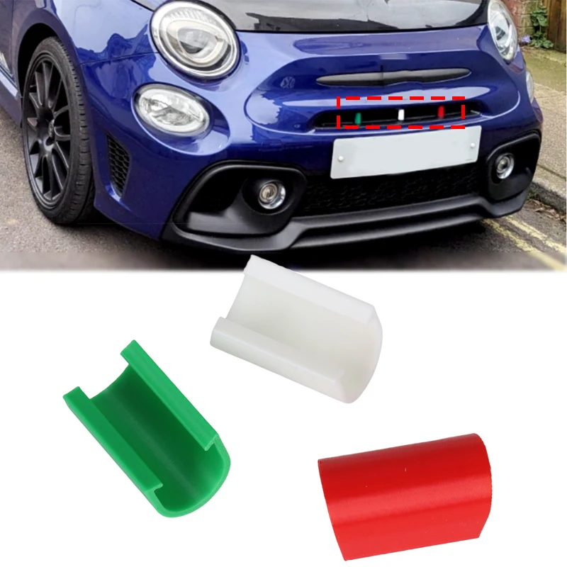 

3pcs Durable Plastic Grill Covers Italian Tricolore Car Front Grill Cover For Fiat Abarth 595 Series 4 2016–2024 Car Accessories