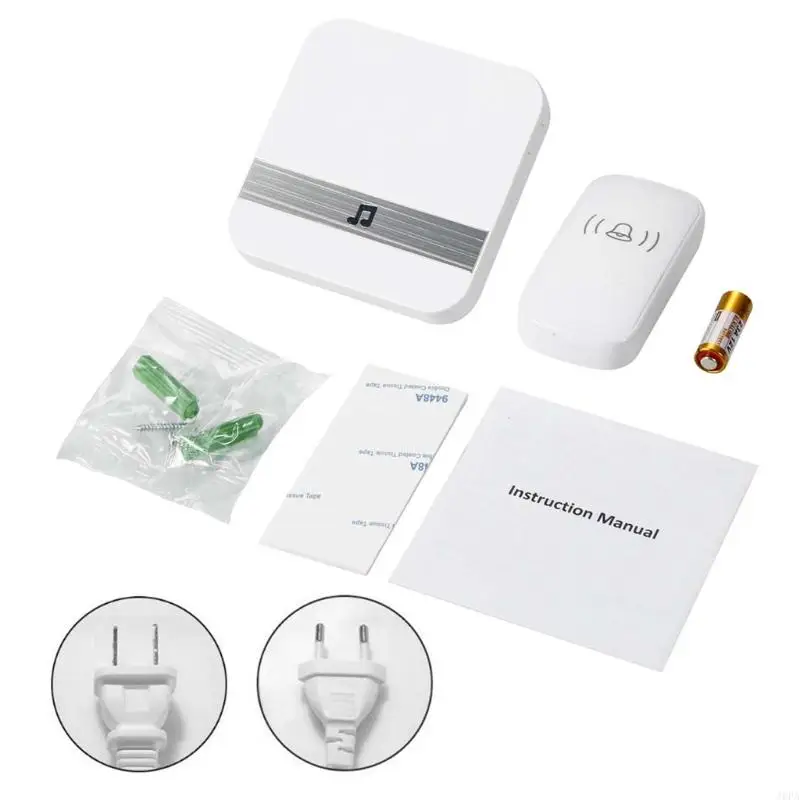 

J6PA EU US Plug AC 90-260V Wireless Doorbell 50 Rings 300M Remote Distance for Touch Button Doorbell 5 levels adjustable volu