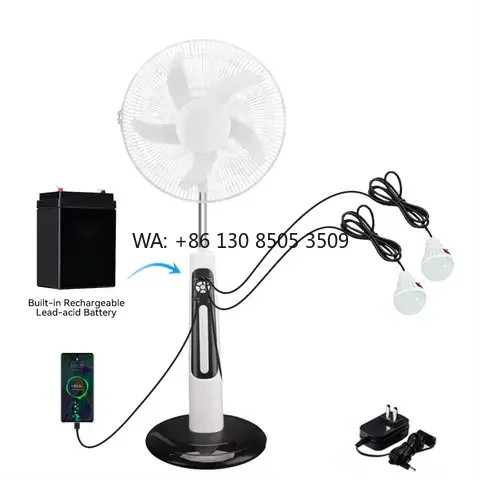 

16 /18 Inches Rechargeable Stand Fan with Dc Home 12V Air Cooling Motor Lithium Battery & Remote Control Solar Powered DC Solar