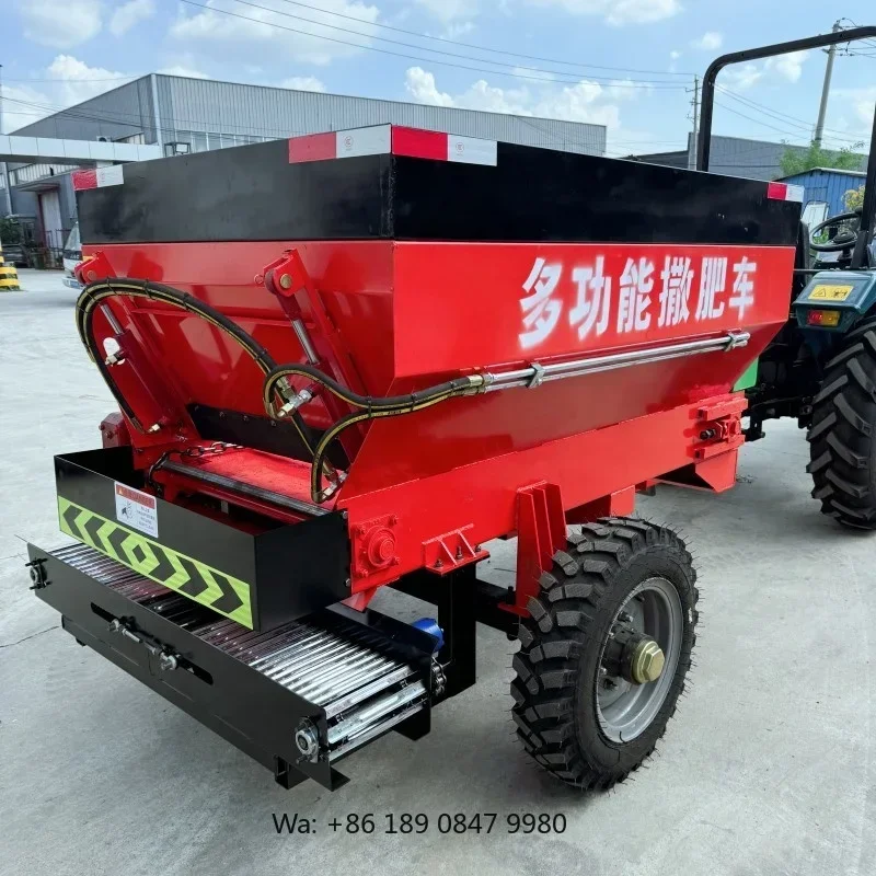 【Hot】Mobile Tractor Rear Hanging Fer-tilizer Applicator Farmyard Manure Organic Fer-tilizer Spreader Agricultural Compost Spraye