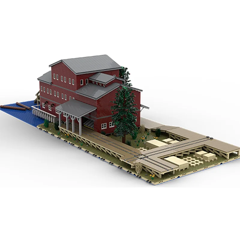 9530pcs MOC Train Sawmill Series Sawmill 8 Model Building Blocks Craft Collection Assemble Creative Brick Education Birthday