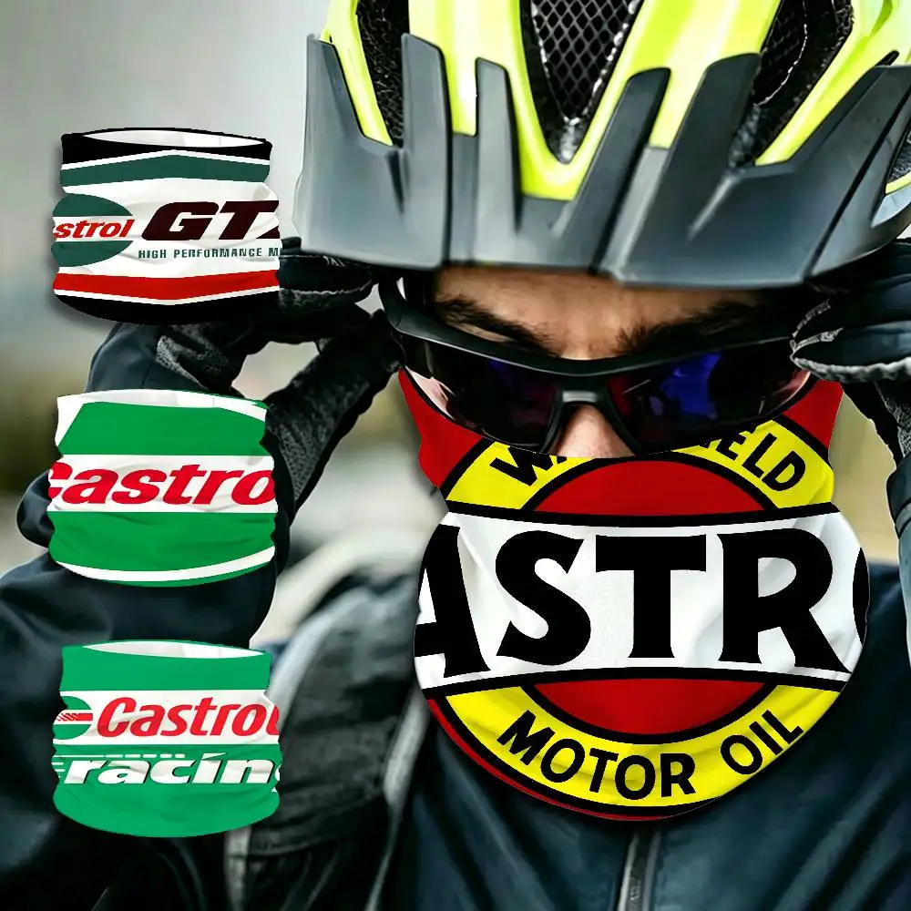 C-Castrol Motor-Industrial High Elastic Breathable Face Mask Neck Gaiter Tube Scarf for Motorcycle Ski Outdoor Use