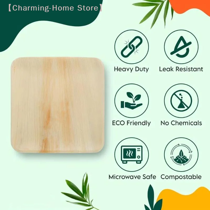 【M】Palm Leaf Plates, Bowls, Dinner Plates, Dishes - Amazon's Disposable Biodegradable Barbecue Dish Set