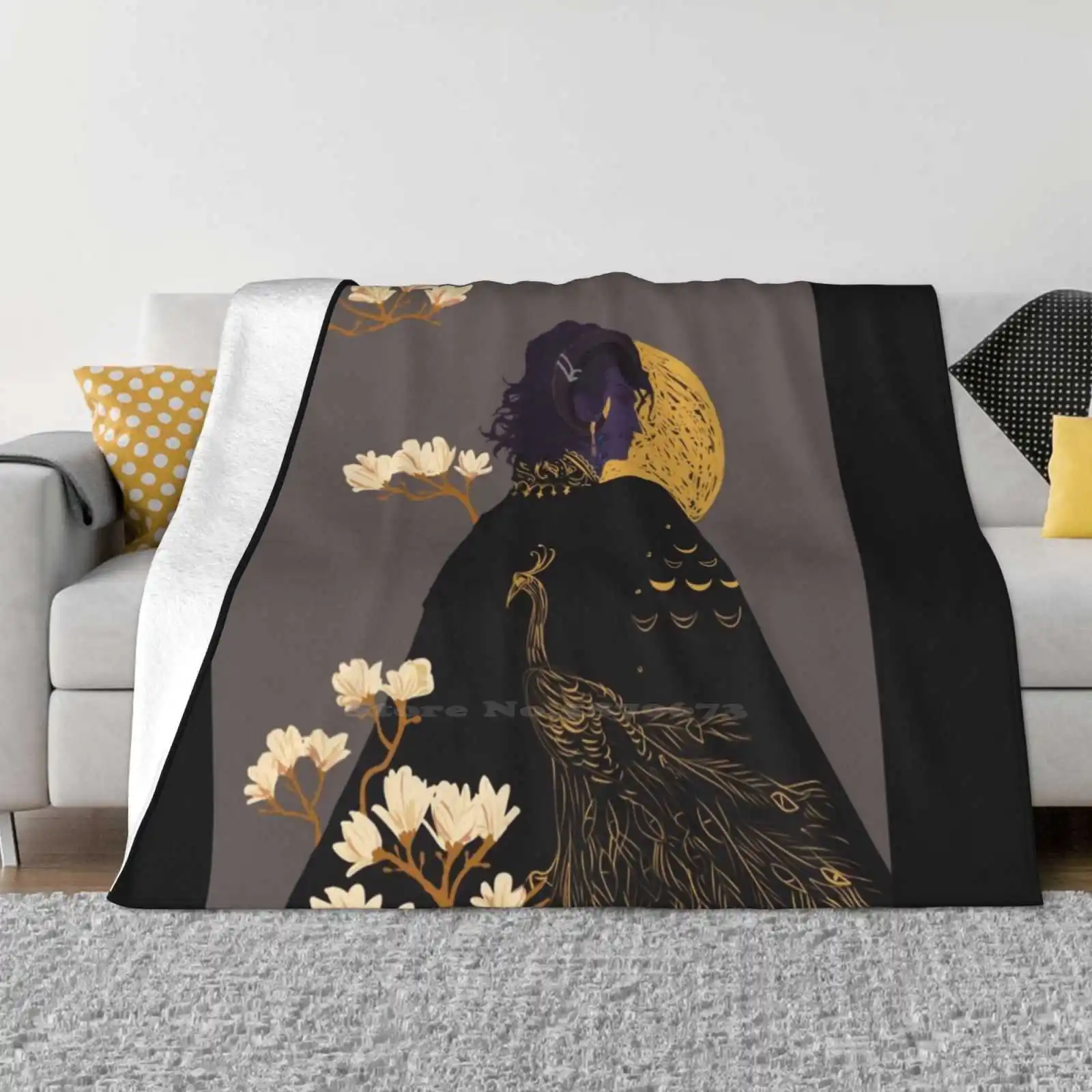 Mollymauk 01 For Home Sofa Bed Camping Car Plane Travel Portable Blanket Mollymauk And Dnd Aesthetic Flowers Magnolia