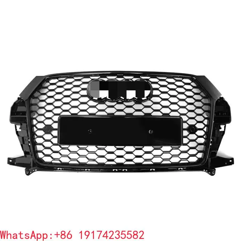 

Hot Sale RSQ3 Style Front Bumper Grille for Aud Q3 SQ3 2016-2018 Facelift ABS Honeycomb Radiar Grill