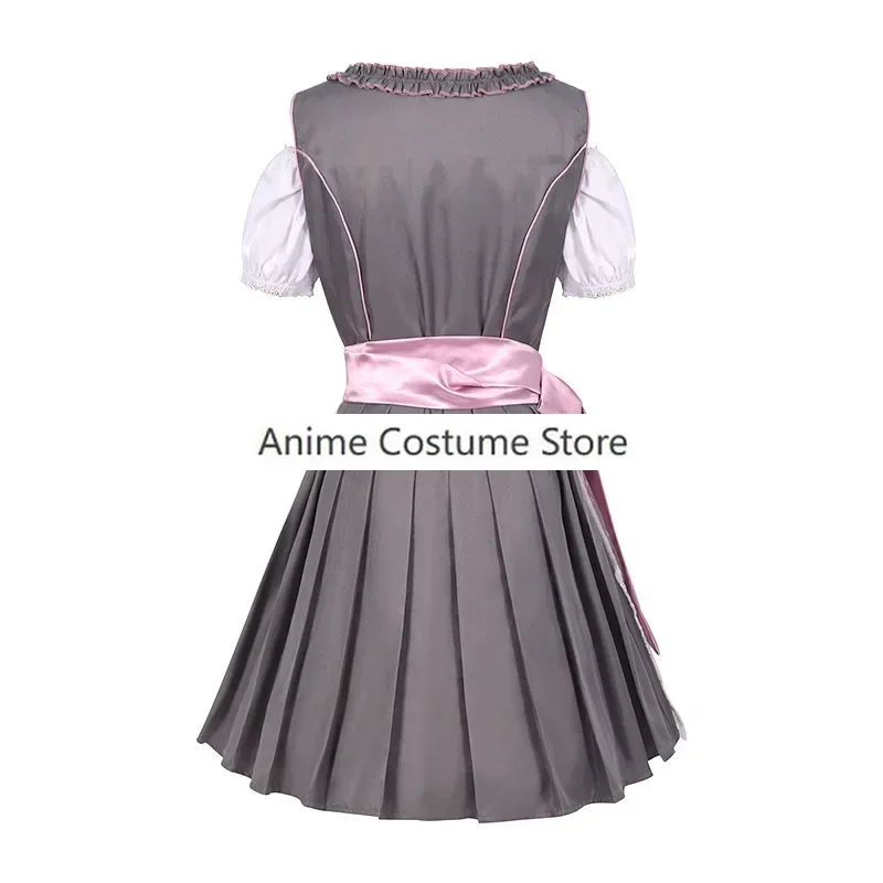 Pink Party Dress Ladies Cosplay Costume Dirndl abito tradizionale tedesco Oktoberfest costumi da donna Sexy abbigliamento donna Cos Set