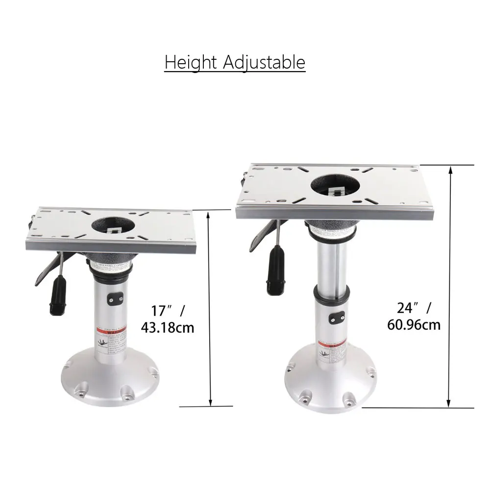 سبائك الألومنيوم البحرية 360 ° قاعدة مقعد دوارة تعمل بالغاز قابلة للتعديل لليخوت أو كرسي القوارب البحرية #4