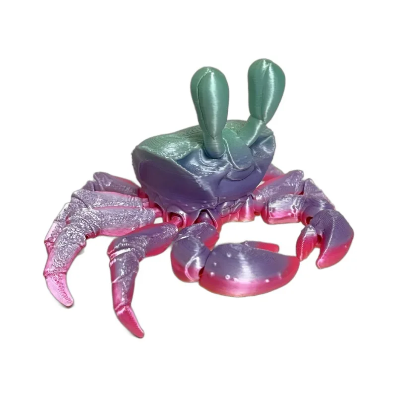 New 3D Printing Dazzle Color Crab Multi-joint Movable Simulation Crab Toy Model Desktop Decoration Small Ornaments Funny Gifts