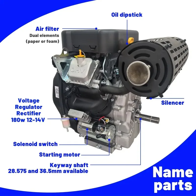 Hot Sale LC2V90 35HP 999cc OHV Twin Cylinder Horizontal Axis 4 Stroke Engine Electric Start Euro 5 Motor & Pump for Marine