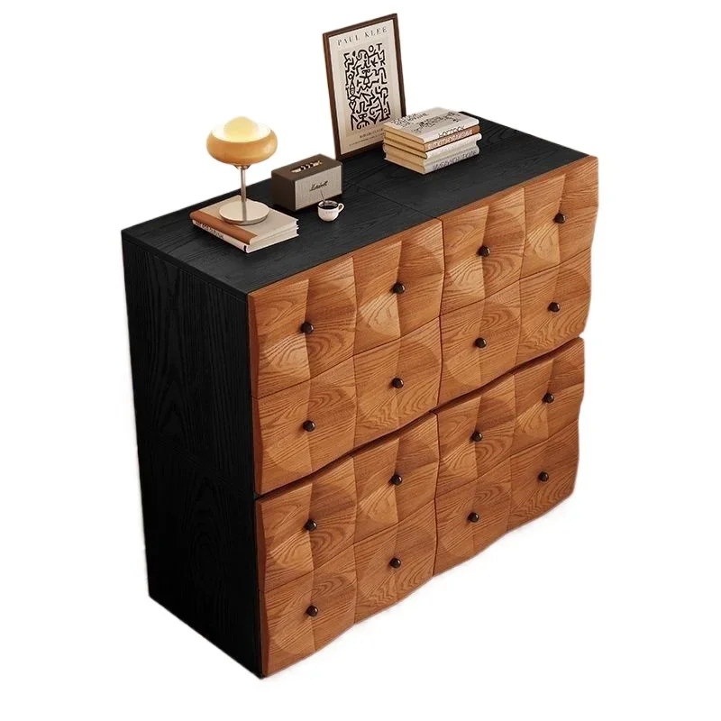 

Solid wood chest, medieval living room TV cabinet, retro entrance combination storage, storage sofa dining side, bedroom