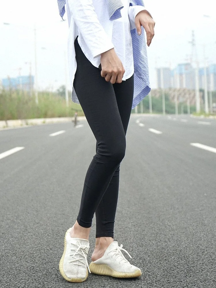 Pure Cotton High Waist Yoga Pants Thin Autumn Summer Women's Tight Pants Base Layer Pants Exterior Wear Nine Points
