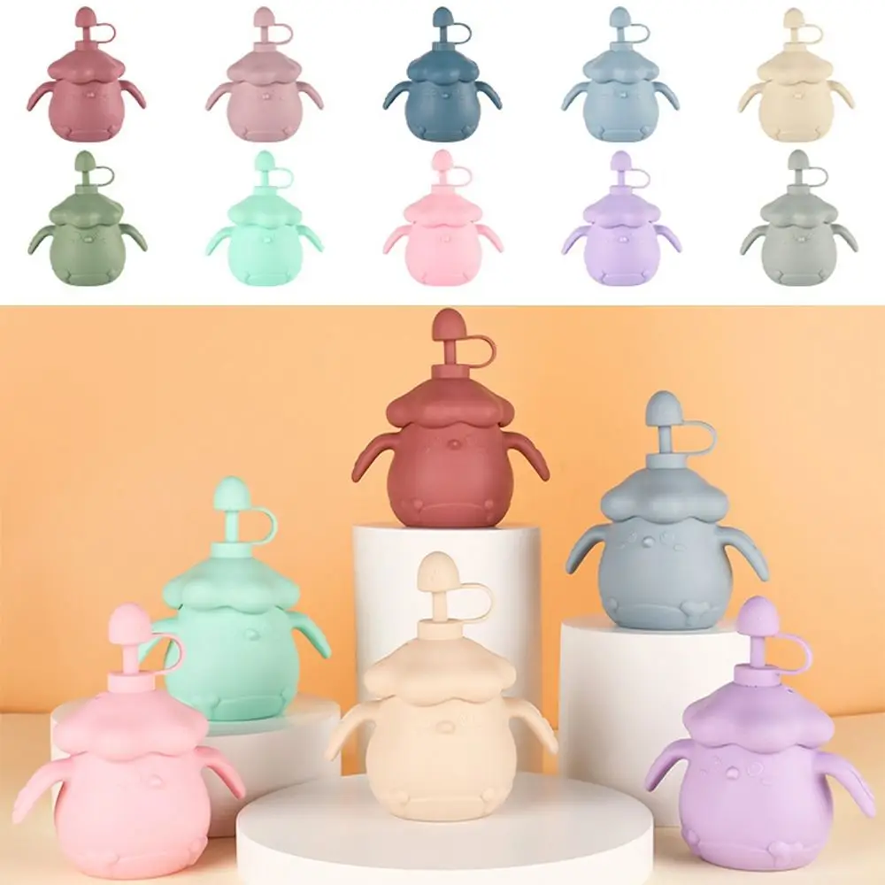 

Creative Baby Training Cup Leakproof Soft Silicone Baby Silicone Feeding Cup Portable Cartoon Shape Toddlers Straw Water Bottle