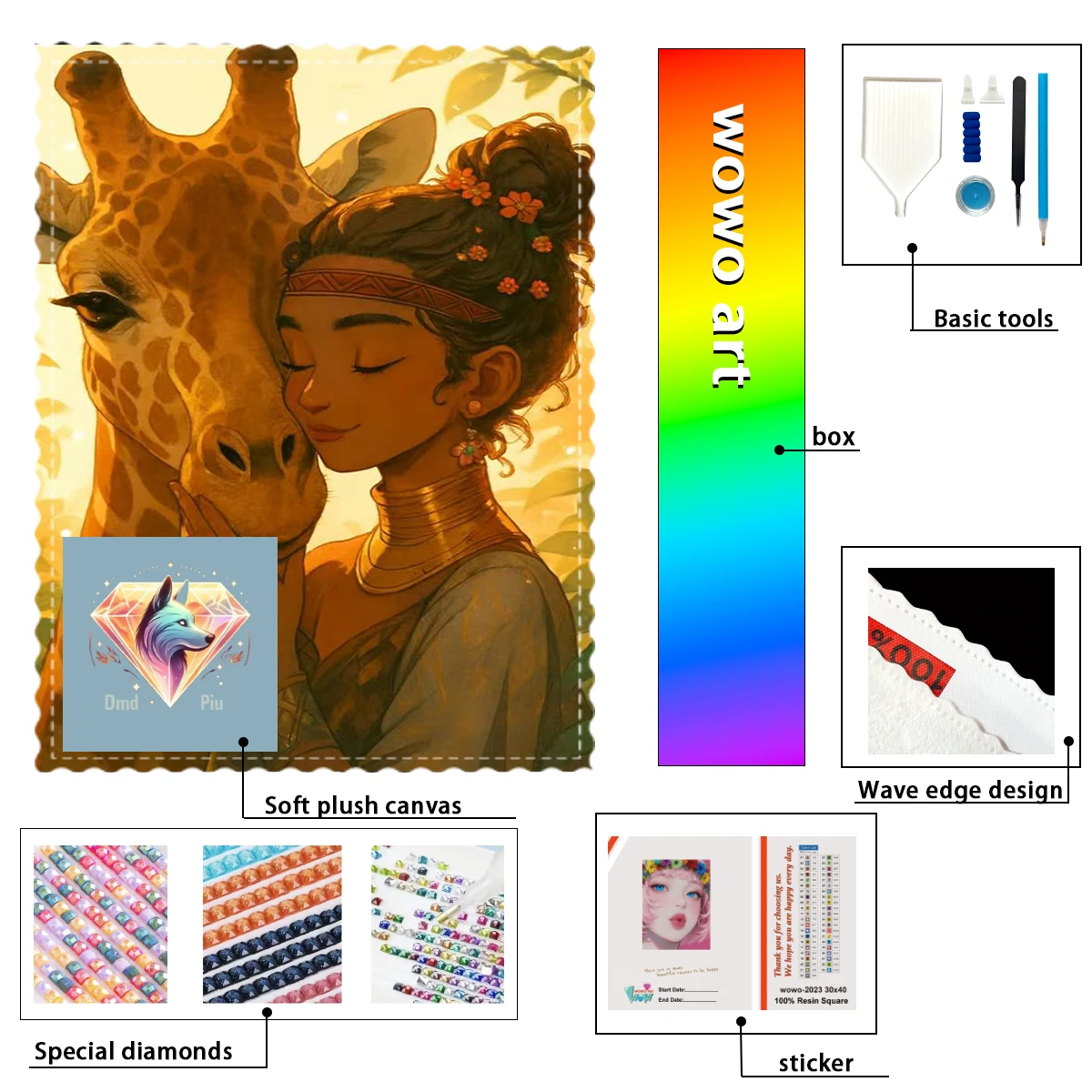 

【Piu Diamond Art】Mi amiga jirafa 100% resin FD+ab+cr Diamond Stamping Kit Perfect Masterpiece worth Buying