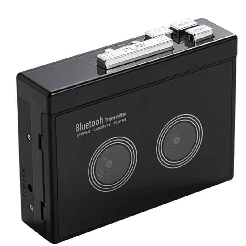 Lecteur de Cassette Stéréo Rétro Noir, Baladeur en Plastique, Musique, Auto Paupières avec Bluetooth, 1 Pièce