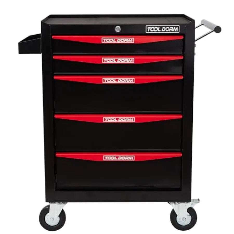 Rolling Tool Chest with Wheels, 5-Drawer Small Tool Cabinet, Metal Rolling Tool Box with Wheels and Locking System for Garage W