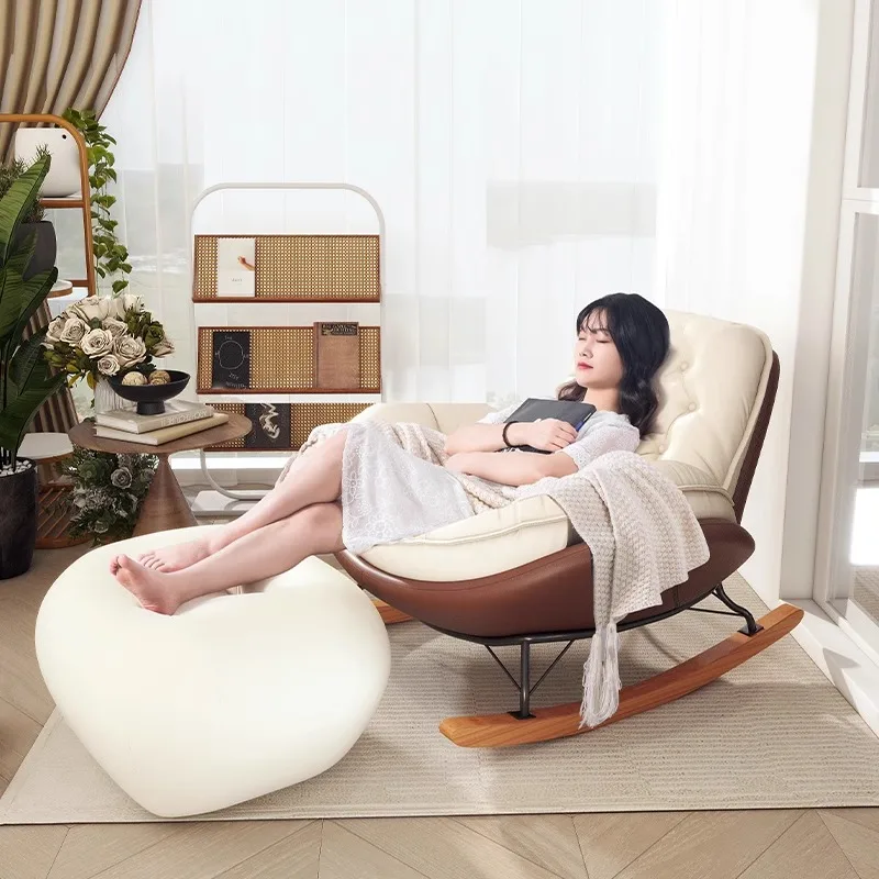 Living Room Lazy Sofa Rocking Chair Can Lie Down or Sleep in Bedroom Single Lounge Chair Home Balcony Leisure Chair Tatami Chair