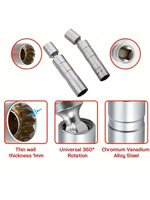 Spark plug socket wrench adapter 14mm 16mm universal joint with magnetic flexible thin-walled 3/8 \