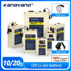 Kanavano 12V Portable Rechargeable Super Capacity USB BMS Lithium-ion Battery Pack 10Ah 20Ah 30Ah for nflatable Mascot Clothing