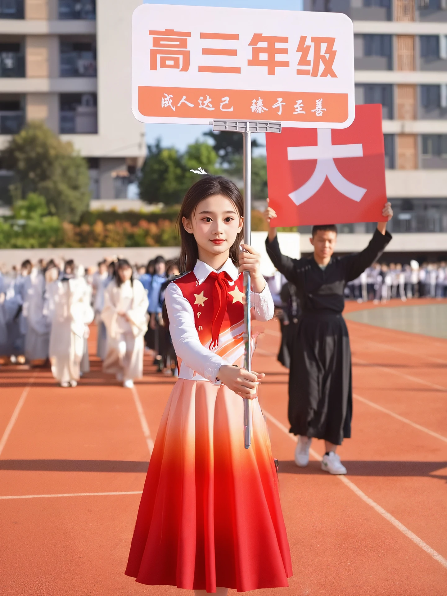 

Speech Ceremony Uniforms High School Freshmen Freshman National Love Chorus Reading Performance Clothes Class Banner Holding ...
