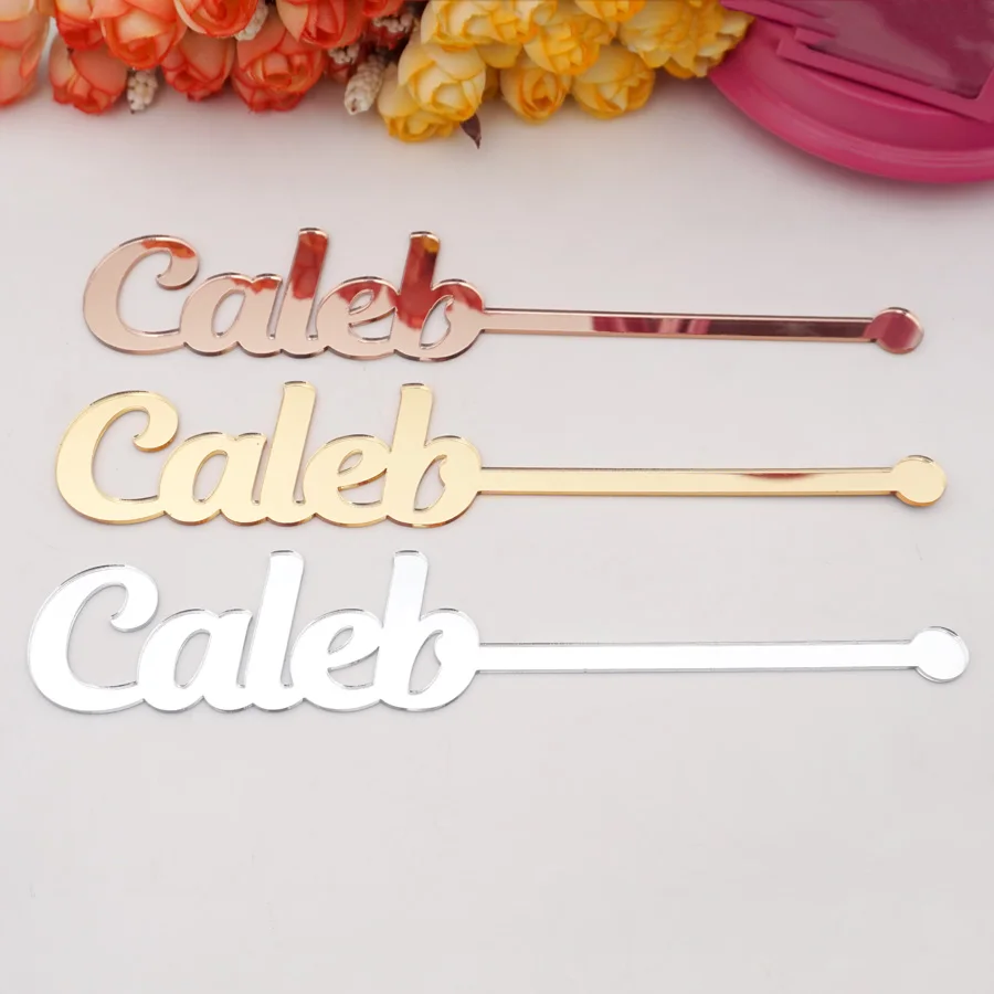 Personalized Name Lovely Wedding Or Birthday Party Decoration Cocktail Accessory Drink Stirrers Guest Souvenir Gift 19cm