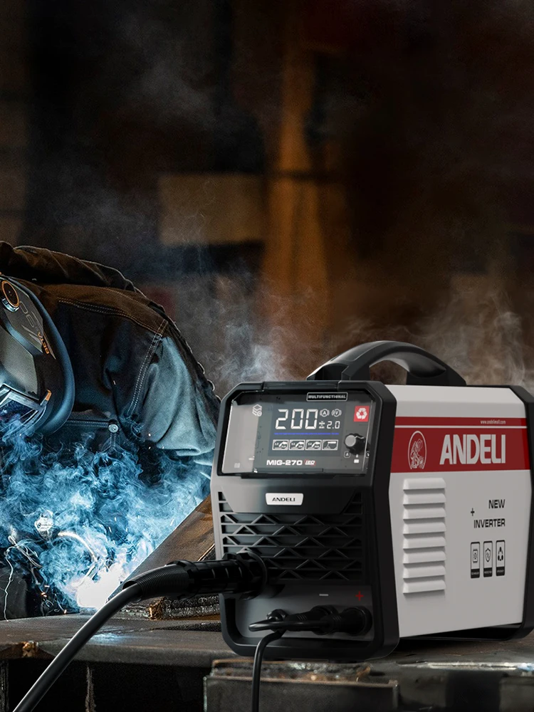 ANDELI MIG-270 Machine à souder semi-automatique 3 en 1 MIG/ascenseur TIG/bâton onduleur MIG soudeur gaz/soudage sans gaz pour la maison