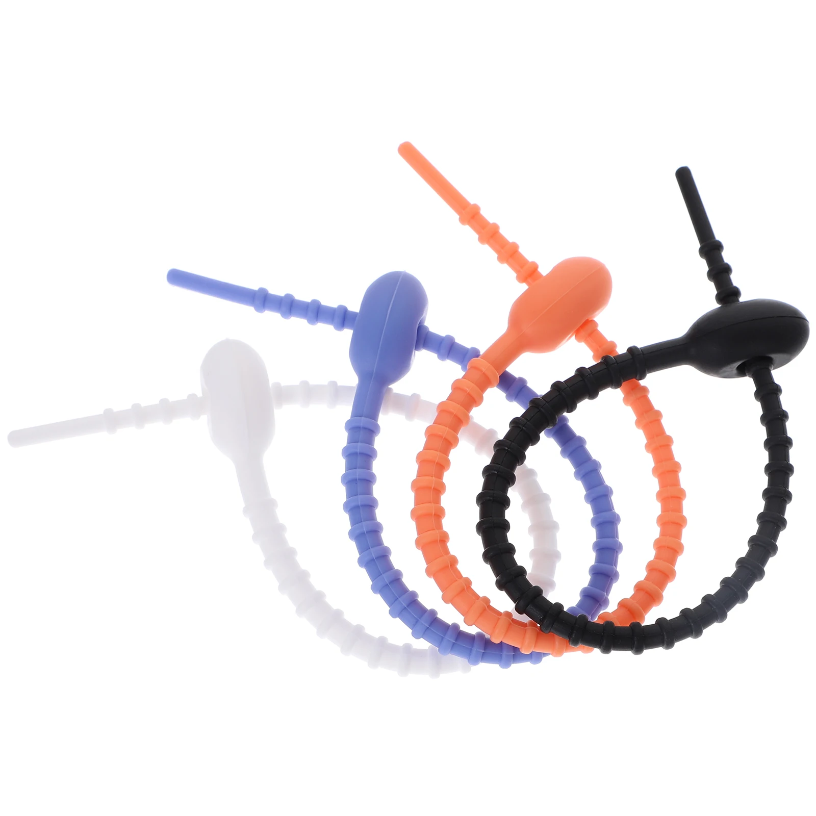 

24pcs Silicone Cable Zip Ties Reusable Rubber Cord Straps Organizer For Home Phone Wire Management Durable Cord Ties