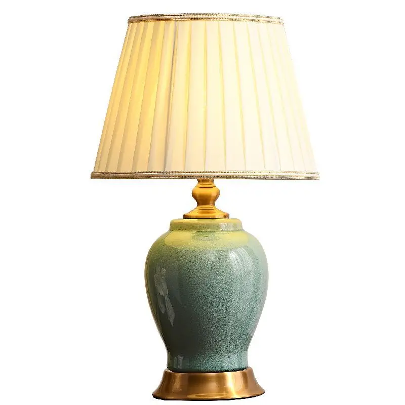 

New Chinese-style living room side lamp ceramic creative handmade bedroom bedside study retro decoration