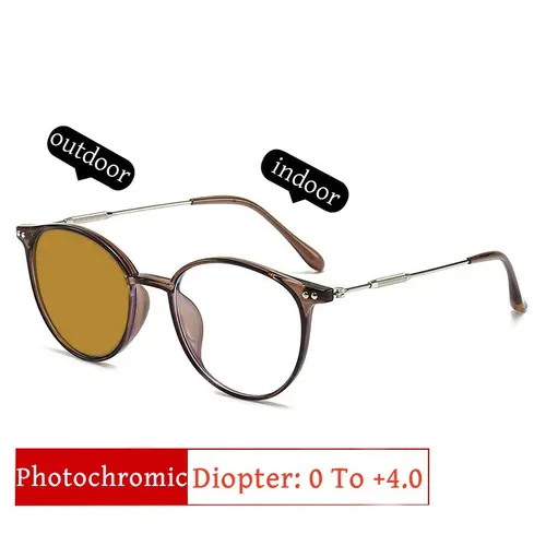 Gafas de sol deportivas TR90 Vintage que cambian de Color, gafas fotocromáticas ultraligeras para presbicia, gafas de lectura terminadas, dioptrías a + 4,0