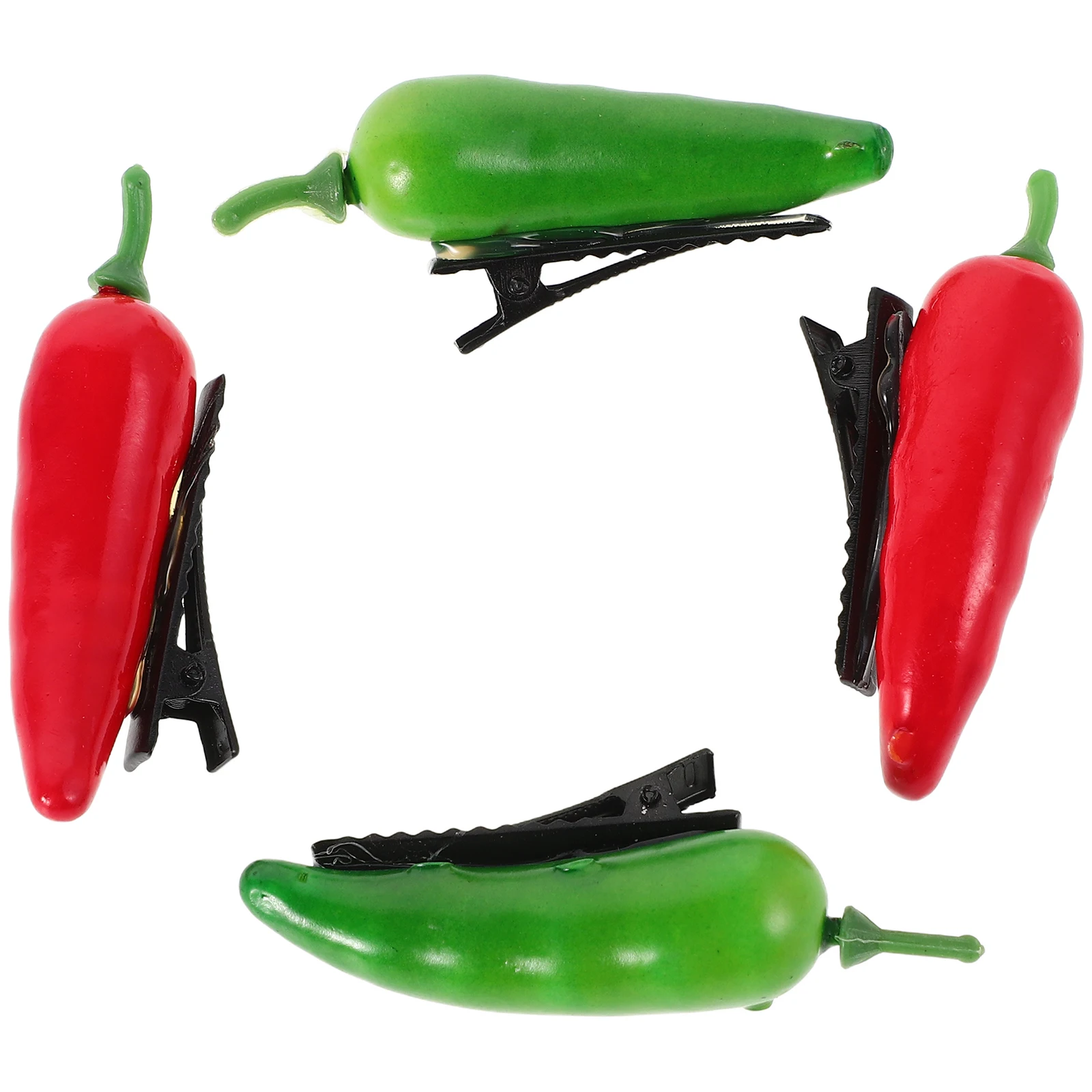 

4 PCS Cute Barrettes for Alligator Hair Clips Funny Hairpins Food Accessories Design